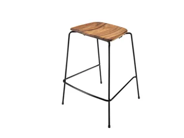FLINT 549 - Iroko stool with footrest by Et al. - view 2
